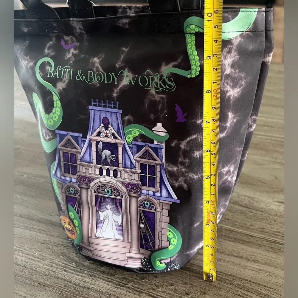 Bath & Body Works Spooky Mansion Tote with Green and Purple Accents - Picture 7 of 9